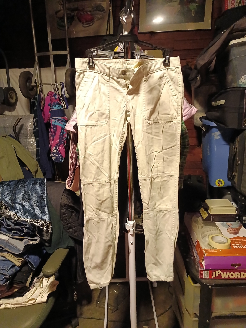 Hollister Cream Cargo Pants with Knee Panels